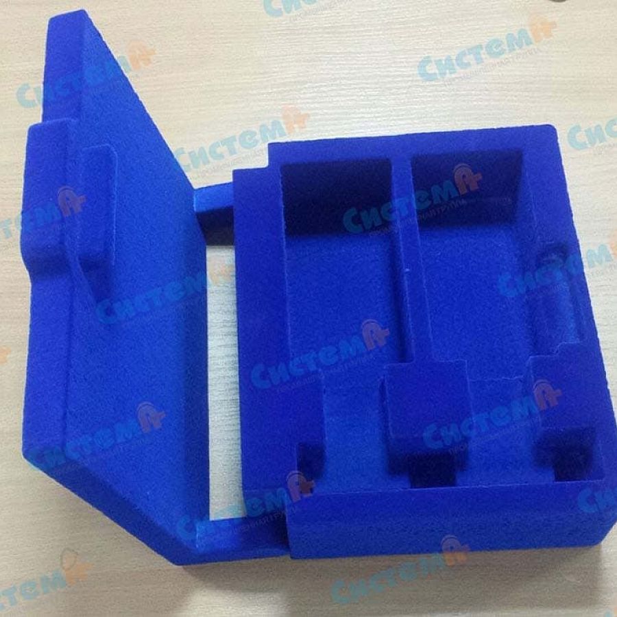 Ложемент с крышкой из флока синего цвета для презентации бутылок и косметической продукции Ложемент с крышкой из флока синего цвета для презентации бутылок и косметической продукции